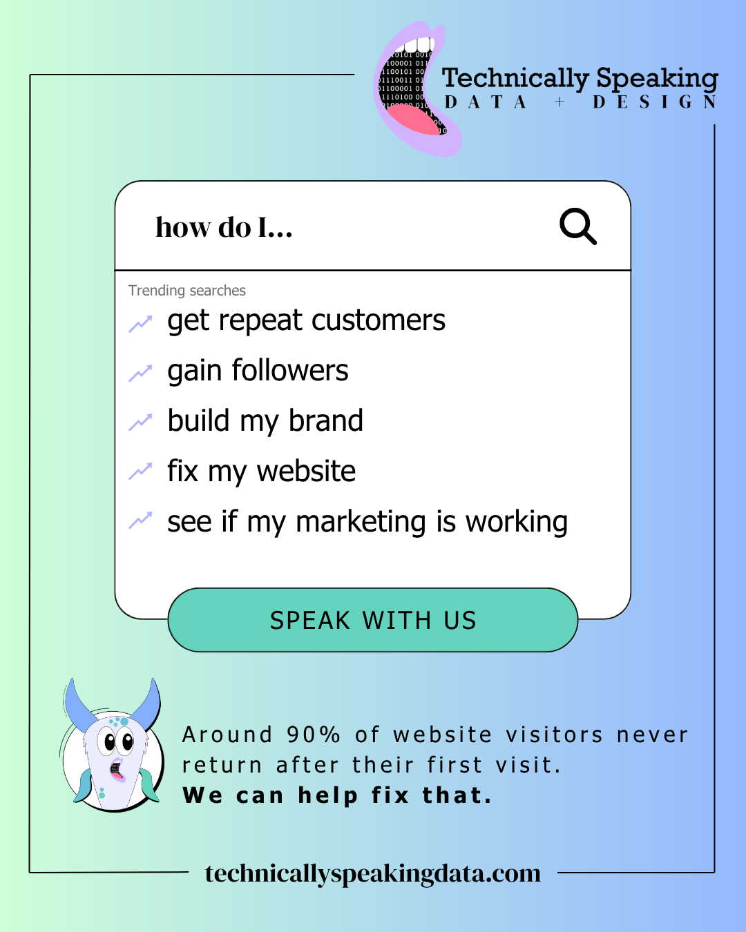 Around 90% of website visitors never return after their first visit.